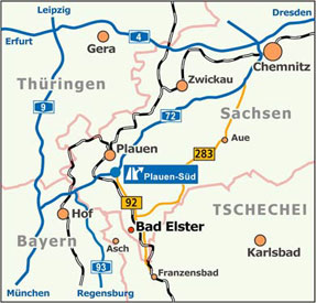 Karte Vogtland / Sachsen